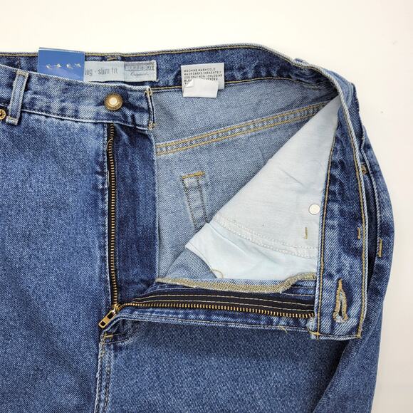 Bugle Boy Jeans Women's 12 Blue Denim Vintage 90s Rigid 100% Cotton High Rise - Picture 6 of 13